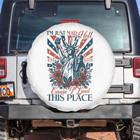 I'm Just Mad As Hell Cause I Love This Place Spare Tire Cover Vintage Statue of Liberty Patriotic Retro Flora