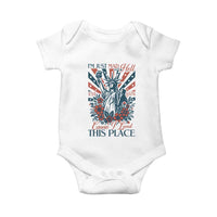I'm Just Mad As Hell Cause I Love This Place Baby Onesie Vintage Statue of Liberty Patriotic Retro Flora