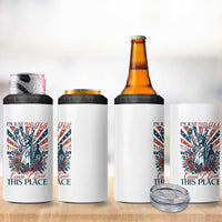 I'm Just Mad As Hell Cause I Love This Place 4 in 1 Can Cooler Tumbler Vintage Statue of Liberty Patriotic Retro Flora