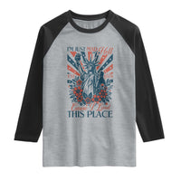 I'm Just Mad As Hell Cause I Love This Place Raglan Shirt Vintage Statue of Liberty Patriotic Retro Flora