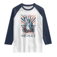 I'm Just Mad As Hell Cause I Love This Place Raglan Shirt Vintage Statue of Liberty Patriotic Retro Flora