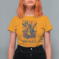 I'm Just Mad As Hell Cause I Love This Place T Shirt For Women Vintage Statue of Liberty Patriotic Retro Flora