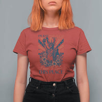 I'm Just Mad As Hell Cause I Love This Place T Shirt For Women Vintage Statue of Liberty Patriotic Retro Flora