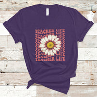Teacher Life T Shirt Back To School Inspiration Groovy Daisy - Wonder Print Shop