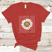 Teacher Life T Shirt Back To School Inspiration Groovy Daisy - Wonder Print Shop