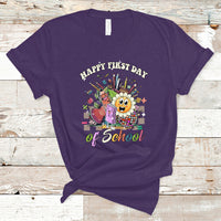 Happy First Day Of School T Shirt Back To School Retro Groovy - Wonder Print Shop