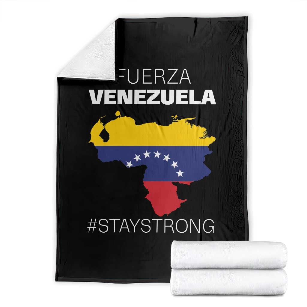 Fuerza Venezuela Strong Solidarity Throw Blanket Hope Support Venezuelan Patriotic Flag Map