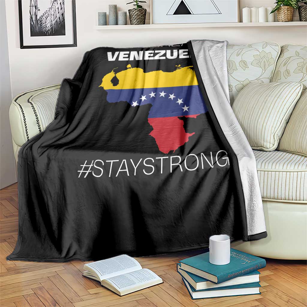 Fuerza Venezuela Strong Solidarity Throw Blanket Hope Support Venezuelan Patriotic Flag Map