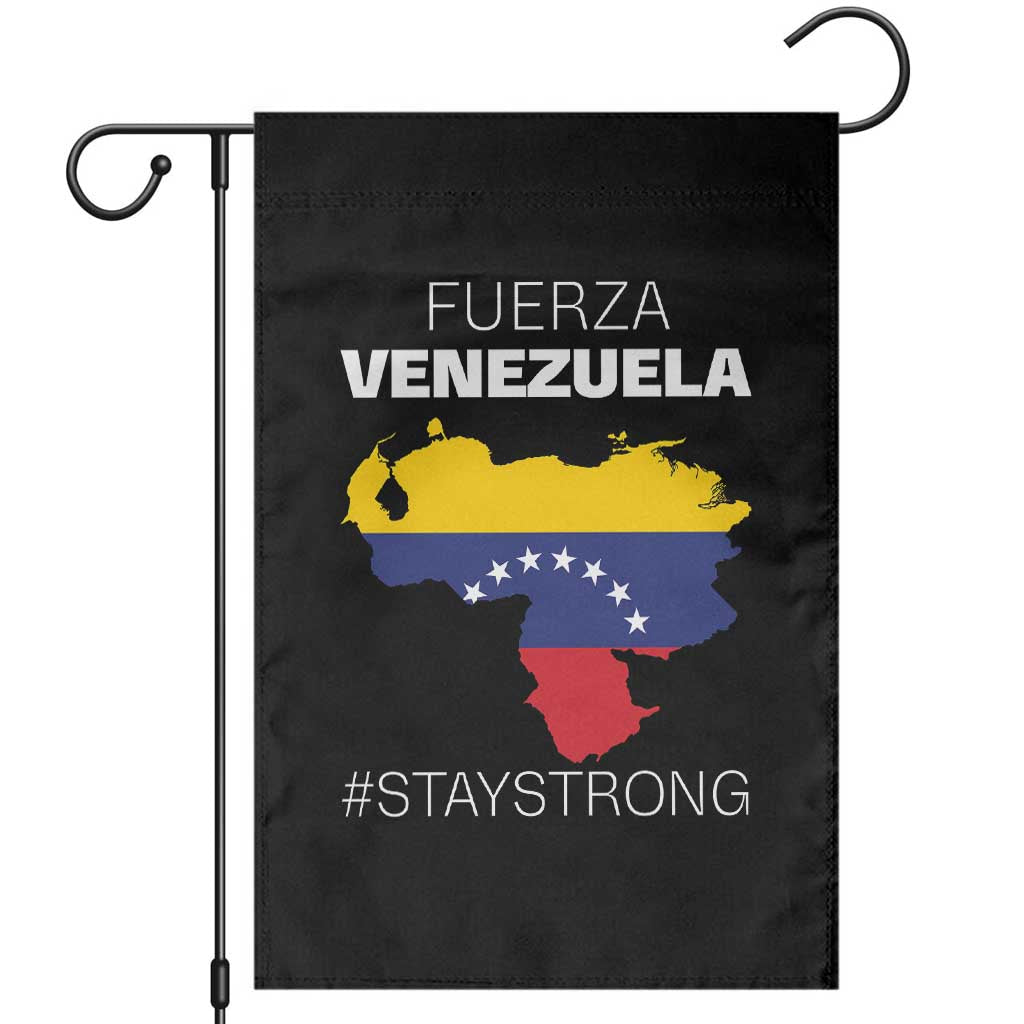 Fuerza Venezuela Strong Solidarity Garden Flag Hope Support Venezuelan Patriotic Flag Map