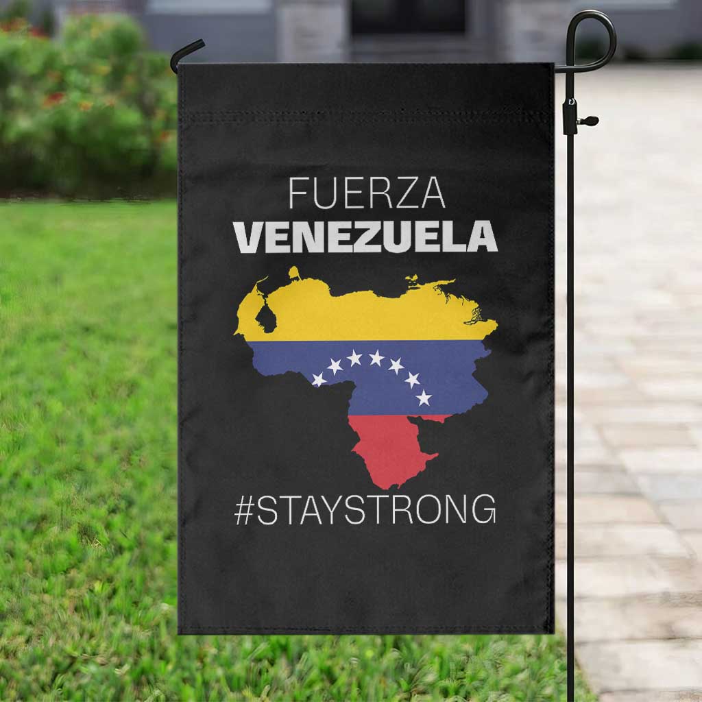 Fuerza Venezuela Strong Solidarity Garden Flag Hope Support Venezuelan Patriotic Flag Map
