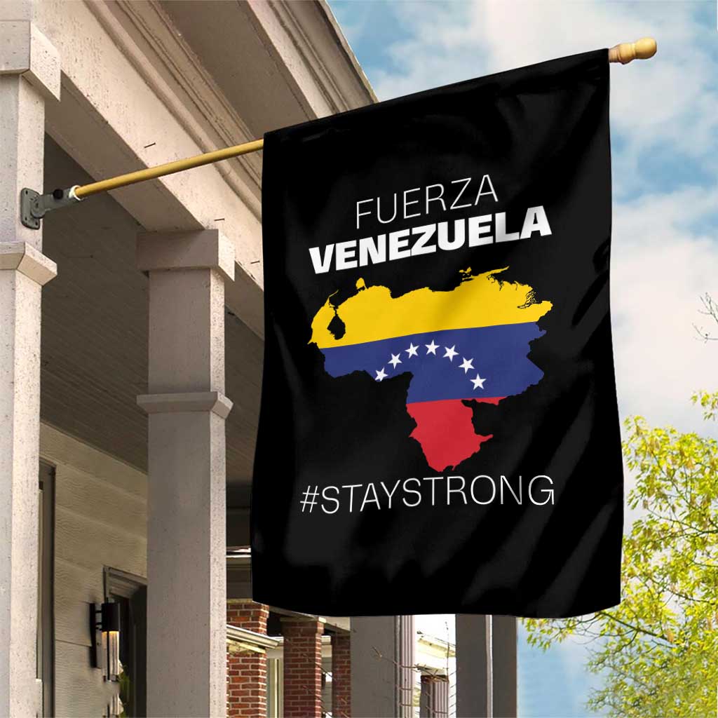 Fuerza Venezuela Strong Solidarity Garden Flag Hope Support Venezuelan Patriotic Flag Map