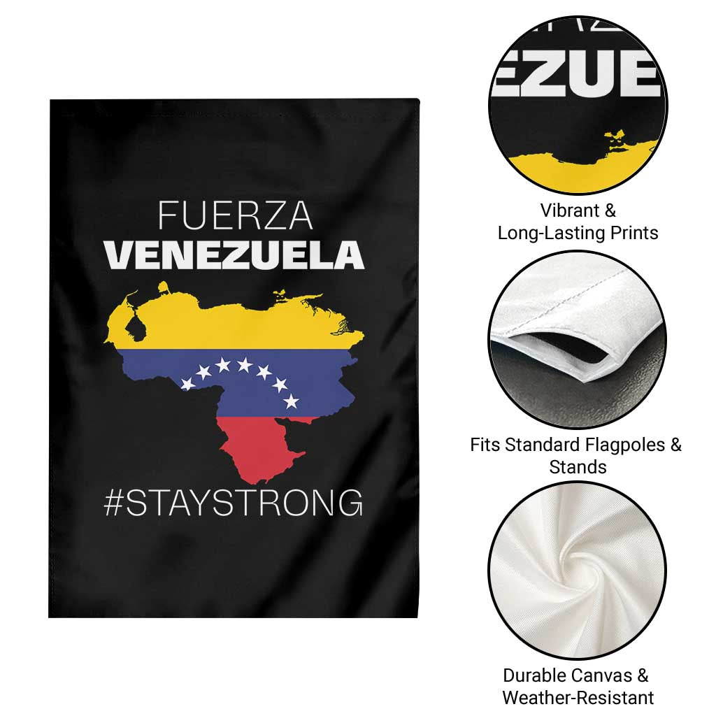 Fuerza Venezuela Strong Solidarity Garden Flag Hope Support Venezuelan Patriotic Flag Map