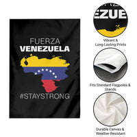 Fuerza Venezuela Strong Solidarity Garden Flag Hope Support Venezuelan Patriotic Flag Map