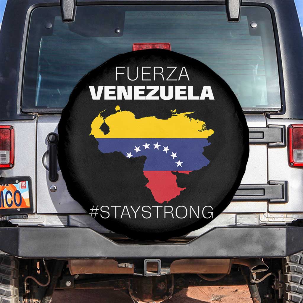 Fuerza Venezuela Strong Solidarity Spare Tire Cover Hope Support Venezuelan Patriotic Flag Map