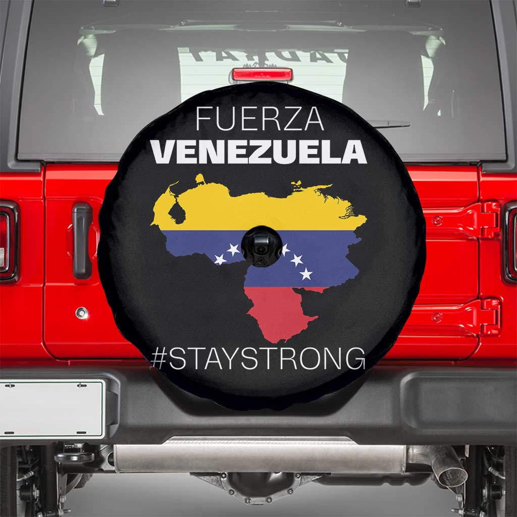 Fuerza Venezuela Strong Solidarity Spare Tire Cover Hope Support Venezuelan Patriotic Flag Map
