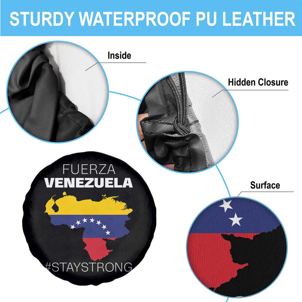 Fuerza Venezuela Strong Solidarity Spare Tire Cover Hope Support Venezuelan Patriotic Flag Map