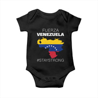 Fuerza Venezuela Strong Solidarity Baby Onesie Hope Support Venezuelan Patriotic Flag Map