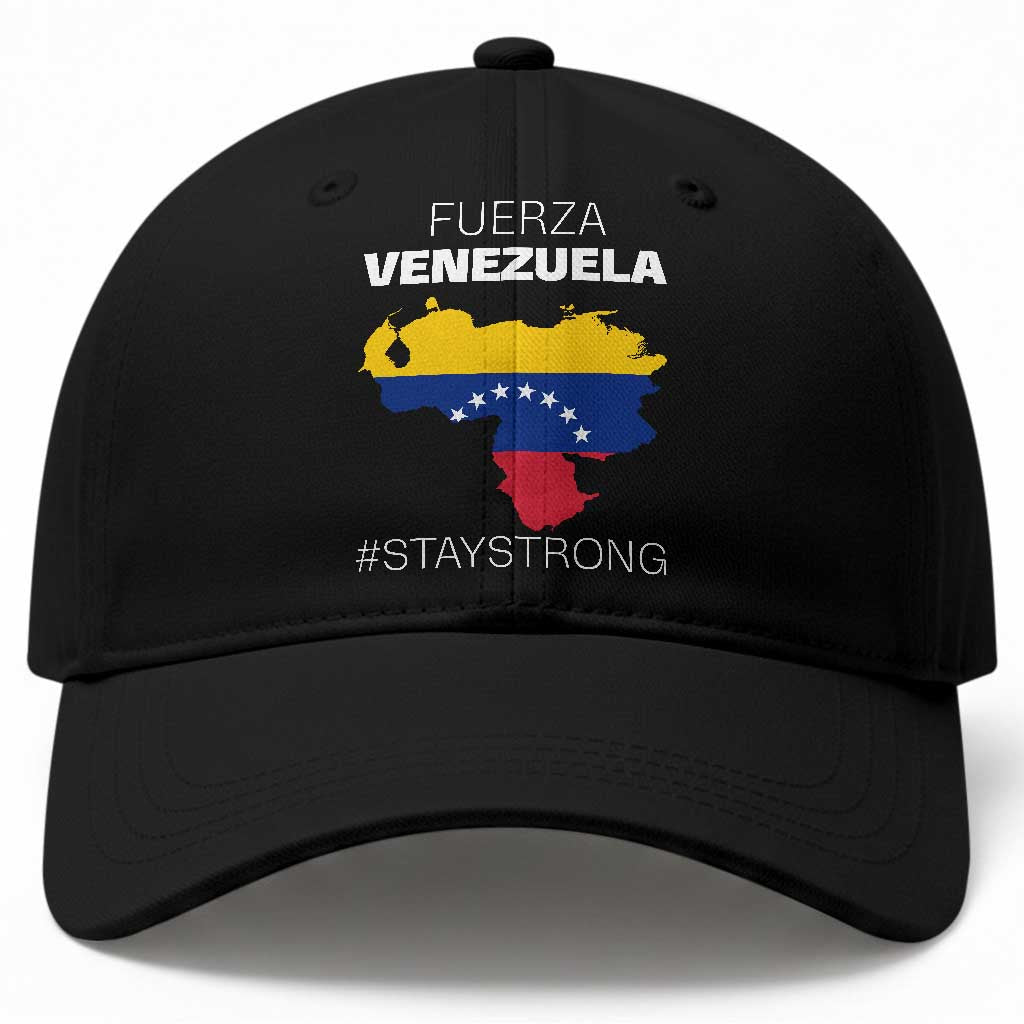 Fuerza Venezuela Strong Solidarity Baseball Cap Hope Support Venezuelan Patriotic Flag Map
