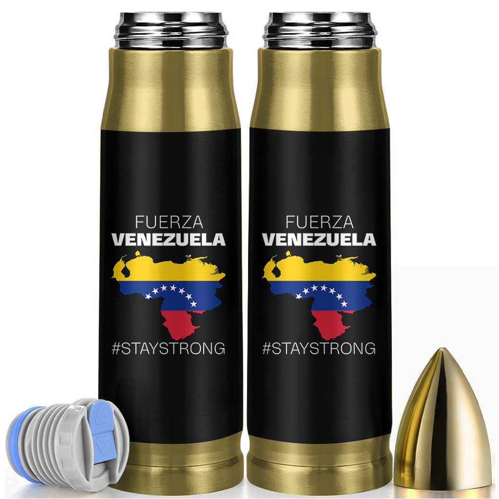 Fuerza Venezuela Strong Solidarity Bullet Tumbler Hope Support Venezuelan Patriotic Flag Map