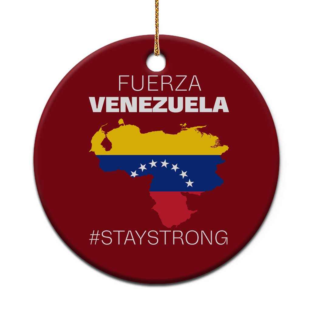 Fuerza Venezuela Strong Solidarity Ceramic Ornament Hope Support Venezuelan Patriotic Flag Map