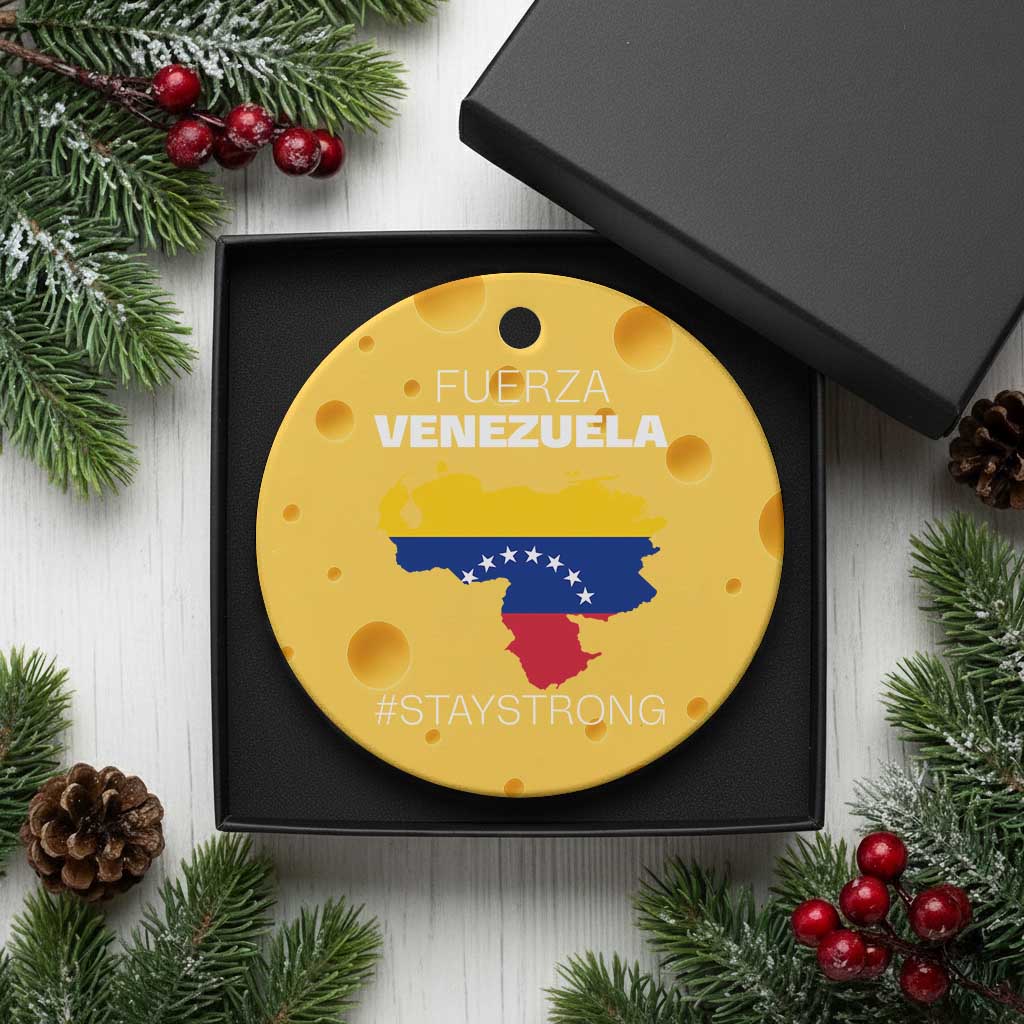 Fuerza Venezuela Strong Solidarity Ceramic Ornament Hope Support Venezuelan Patriotic Flag Map