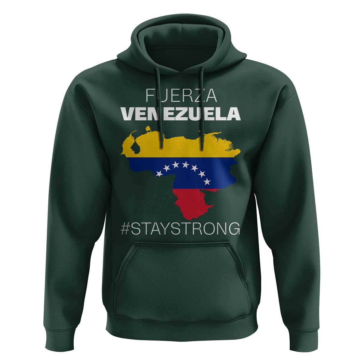 Fuerza Venezuela Strong Solidarity Hoodie Hope Support Venezuelan Patriotic Flag Map