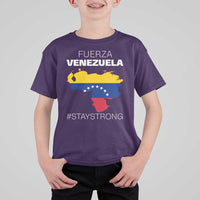 Fuerza Venezuela Strong Solidarity T Shirt For Kid Hope Support Venezuelan Patriotic Flag Map