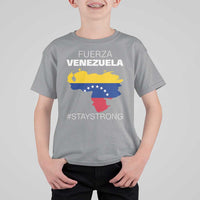 Fuerza Venezuela Strong Solidarity T Shirt For Kid Hope Support Venezuelan Patriotic Flag Map