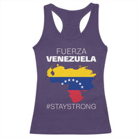 Fuerza Venezuela Strong Solidarity Racerback Tank Top Hope Support Venezuelan Patriotic Flag Map