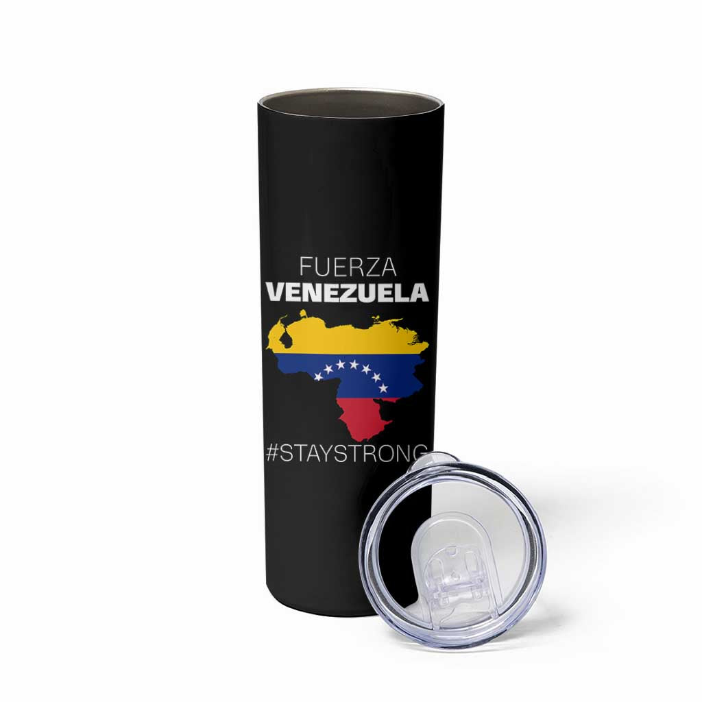 Fuerza Venezuela Strong Solidarity Skinny Tumbler Hope Support Venezuelan Patriotic Flag Map