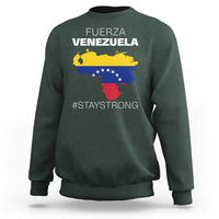 Fuerza Venezuela Strong Solidarity Sweatshirt Hope Support Venezuelan Patriotic Flag Map