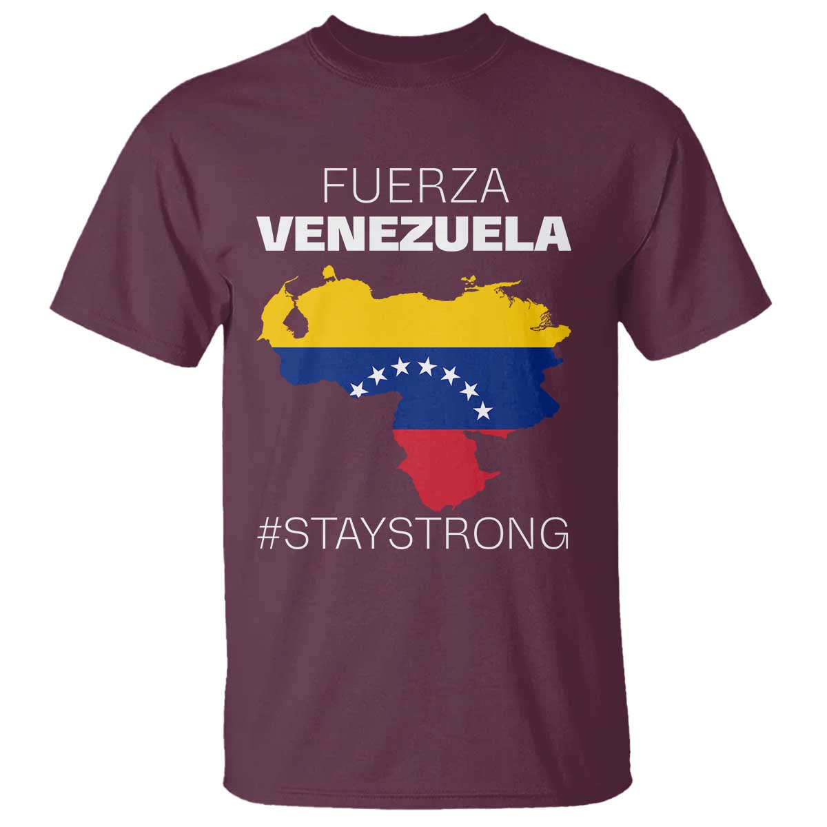 Fuerza Venezuela Strong Solidarity T Shirt Hope Support Venezuelan Patriotic Flag Map