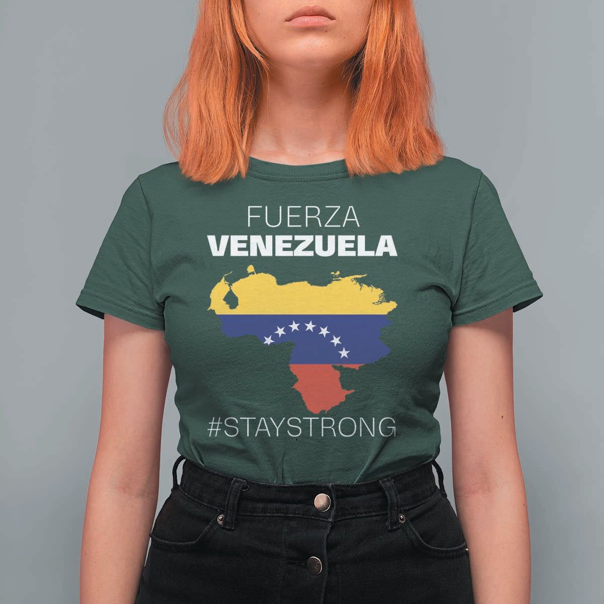Fuerza Venezuela Strong Solidarity T Shirt For Women Hope Support Venezuelan Patriotic Flag Map