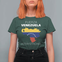Fuerza Venezuela Strong Solidarity T Shirt For Women Hope Support Venezuelan Patriotic Flag Map
