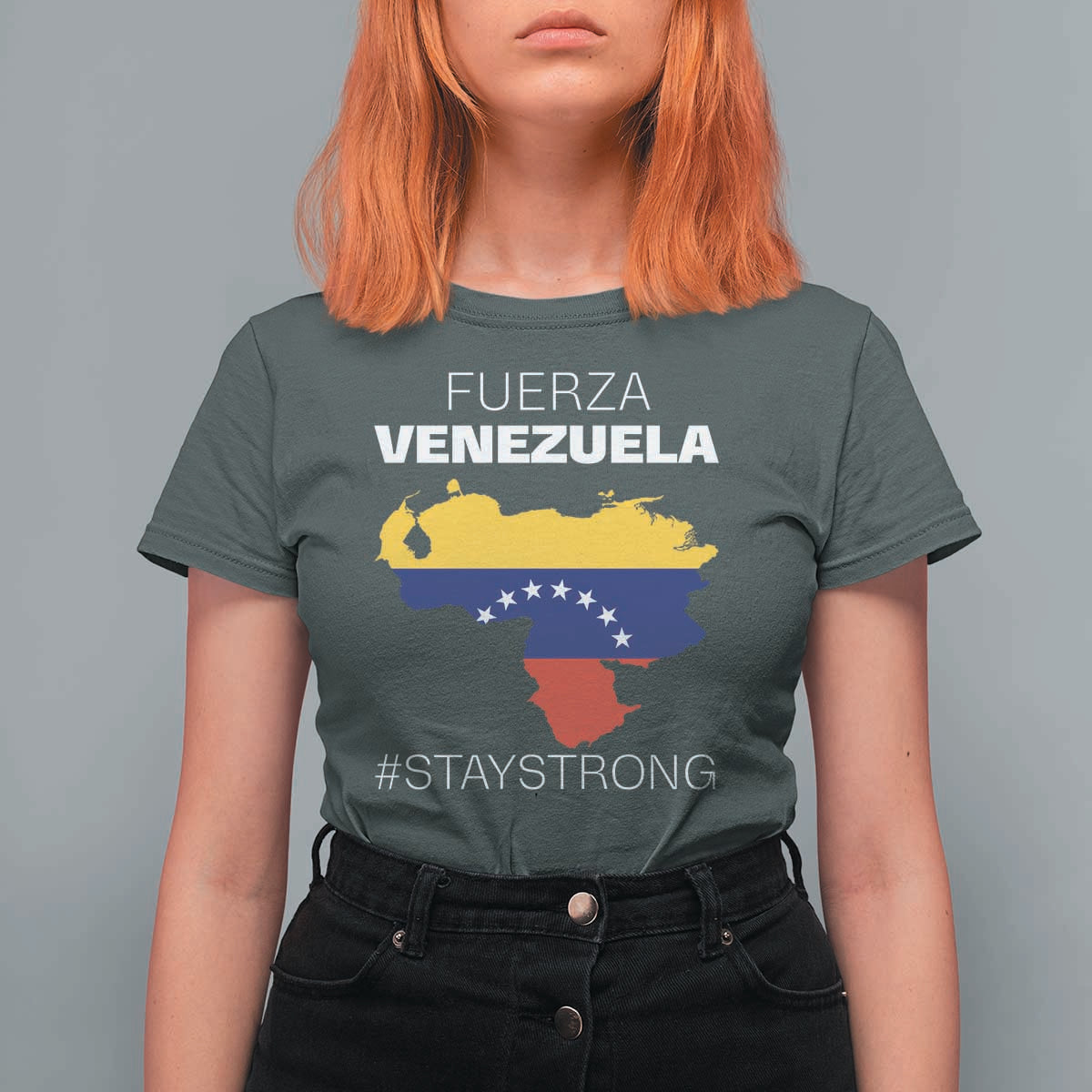 Fuerza Venezuela Strong Solidarity T Shirt For Women Hope Support Venezuelan Patriotic Flag Map