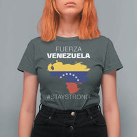 Fuerza Venezuela Strong Solidarity T Shirt For Women Hope Support Venezuelan Patriotic Flag Map