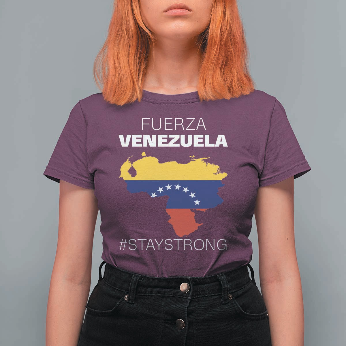 Fuerza Venezuela Strong Solidarity T Shirt For Women Hope Support Venezuelan Patriotic Flag Map