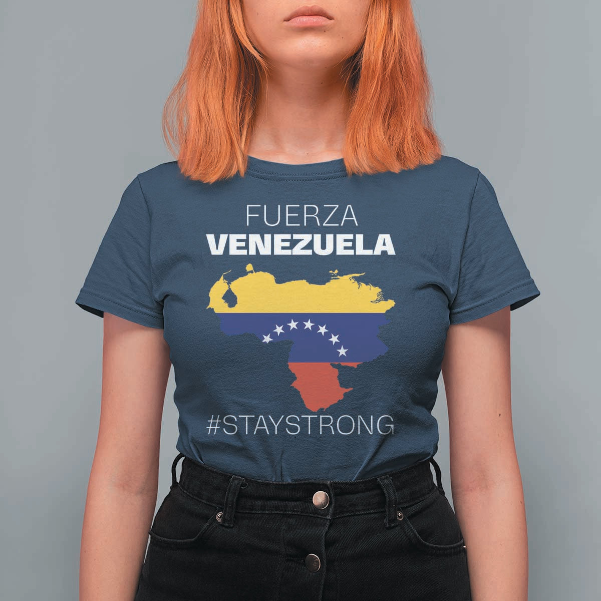 Fuerza Venezuela Strong Solidarity T Shirt For Women Hope Support Venezuelan Patriotic Flag Map