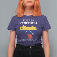 Fuerza Venezuela Strong Solidarity T Shirt For Women Hope Support Venezuelan Patriotic Flag Map