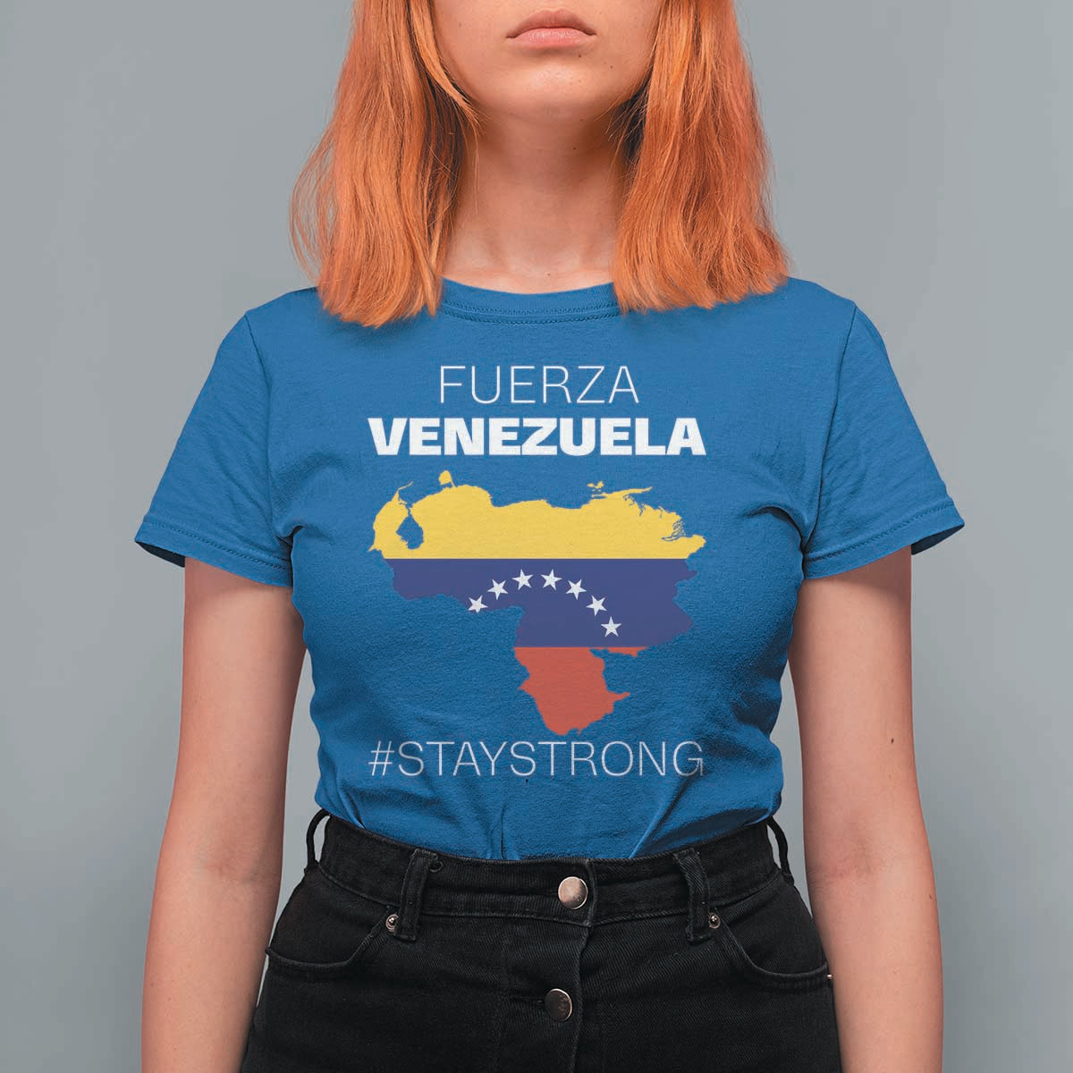 Fuerza Venezuela Strong Solidarity T Shirt For Women Hope Support Venezuelan Patriotic Flag Map