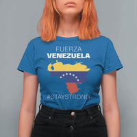 Fuerza Venezuela Strong Solidarity T Shirt For Women Hope Support Venezuelan Patriotic Flag Map