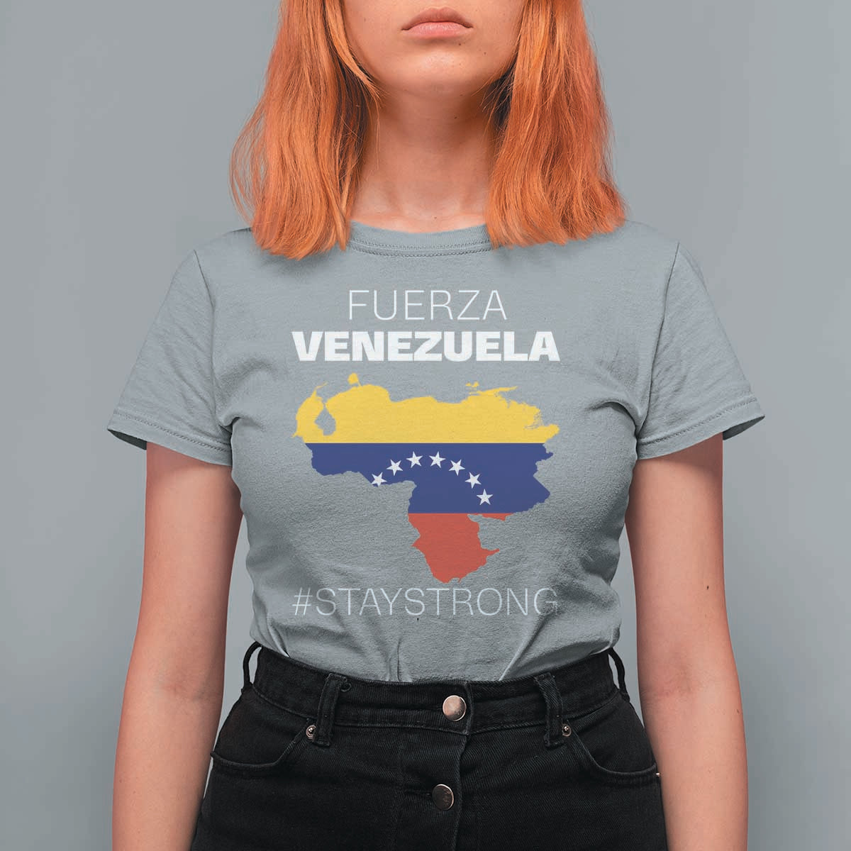 Fuerza Venezuela Strong Solidarity T Shirt For Women Hope Support Venezuelan Patriotic Flag Map
