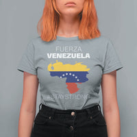Fuerza Venezuela Strong Solidarity T Shirt For Women Hope Support Venezuelan Patriotic Flag Map
