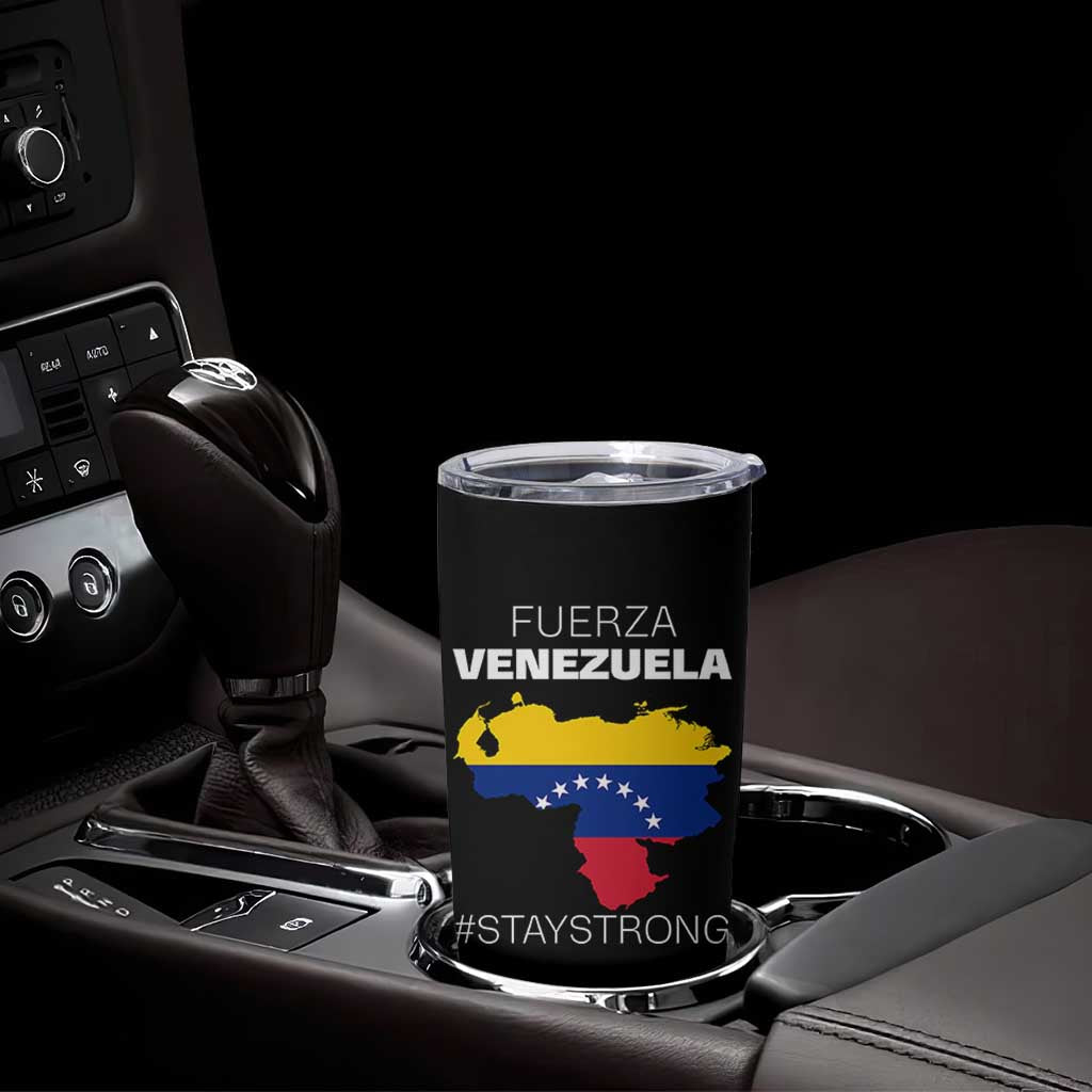 Fuerza Venezuela Strong Solidarity Tumbler Cup Hope Support Venezuelan Patriotic Flag Map