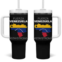 Fuerza Venezuela Strong Solidarity Tumbler With Handle Hope Support Venezuelan Patriotic Flag Map