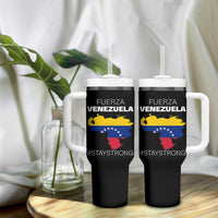 Fuerza Venezuela Strong Solidarity Tumbler With Handle Hope Support Venezuelan Patriotic Flag Map