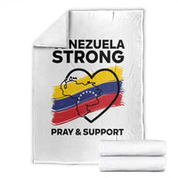 Venezuela Strong Pray and Support Throw Blanket Solidarity Patriotic Venezuelan Flag Map Heart