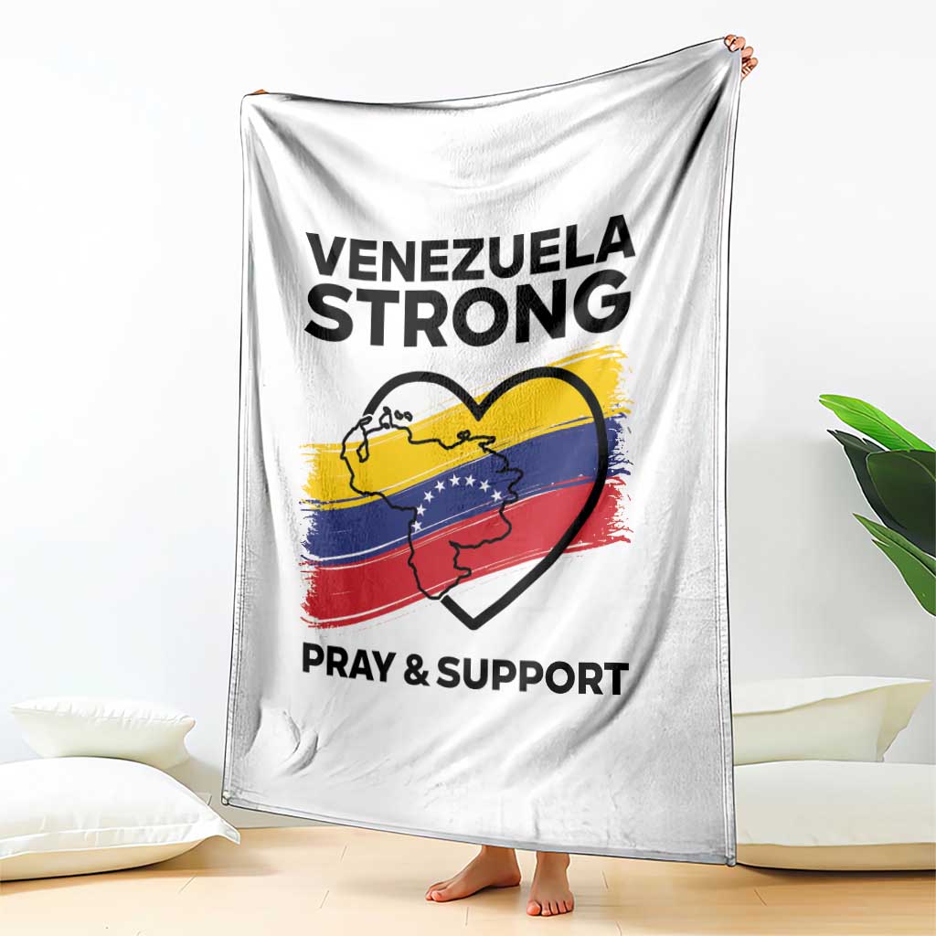 Venezuela Strong Pray and Support Throw Blanket Solidarity Patriotic Venezuelan Flag Map Heart
