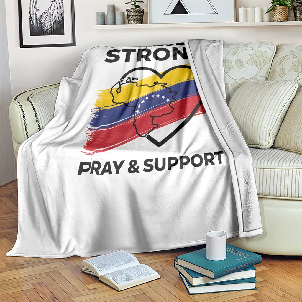 Venezuela Strong Pray and Support Throw Blanket Solidarity Patriotic Venezuelan Flag Map Heart