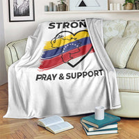 Venezuela Strong Pray and Support Throw Blanket Solidarity Patriotic Venezuelan Flag Map Heart